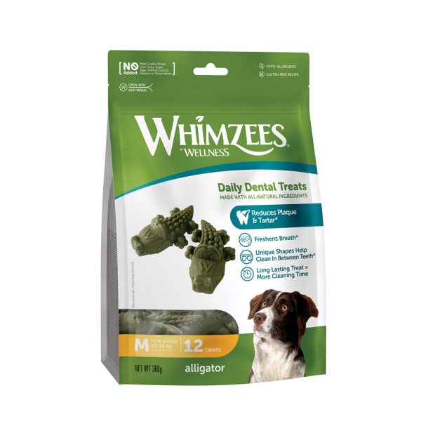 Whimzees by Wellness Alligator Snack - Size M: for medium dogs (12 Snacks)